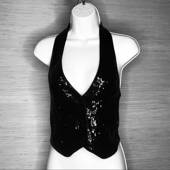 black sparkly vest top